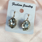 Single Stone Leverback Earrings